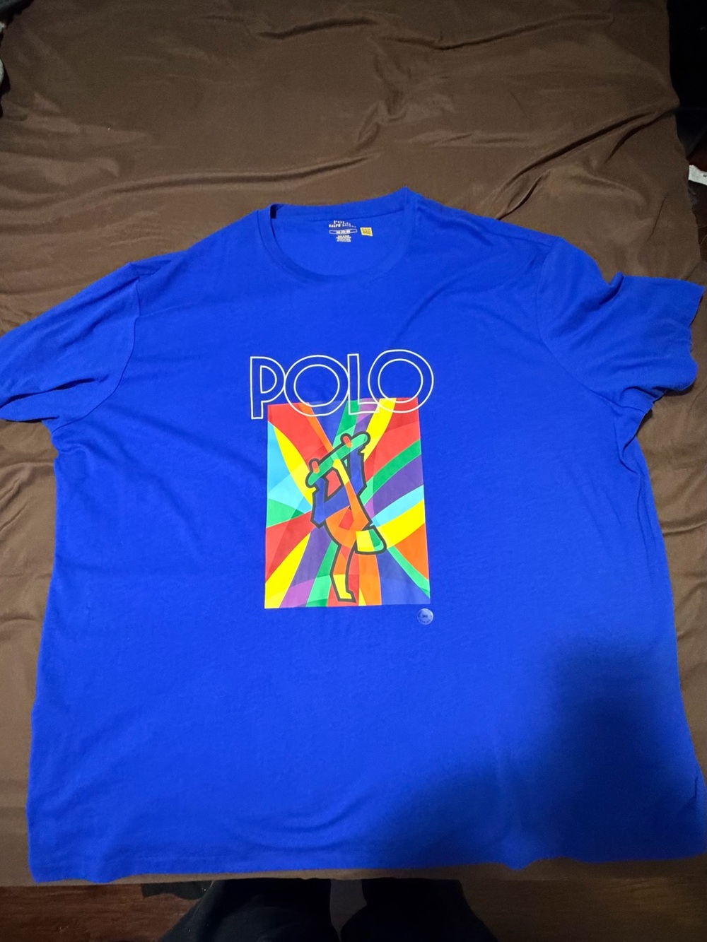 Polo by Ralph Lauren Royal Blue Tee with Multicolor Graphic